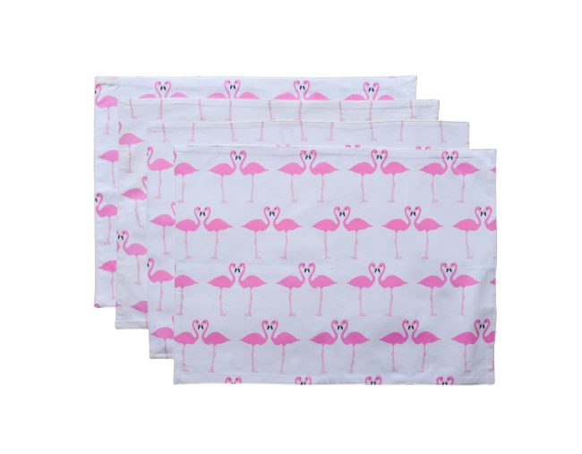 Table placemat - Pink Flamingo Printed Cotton Placemats Set of 6