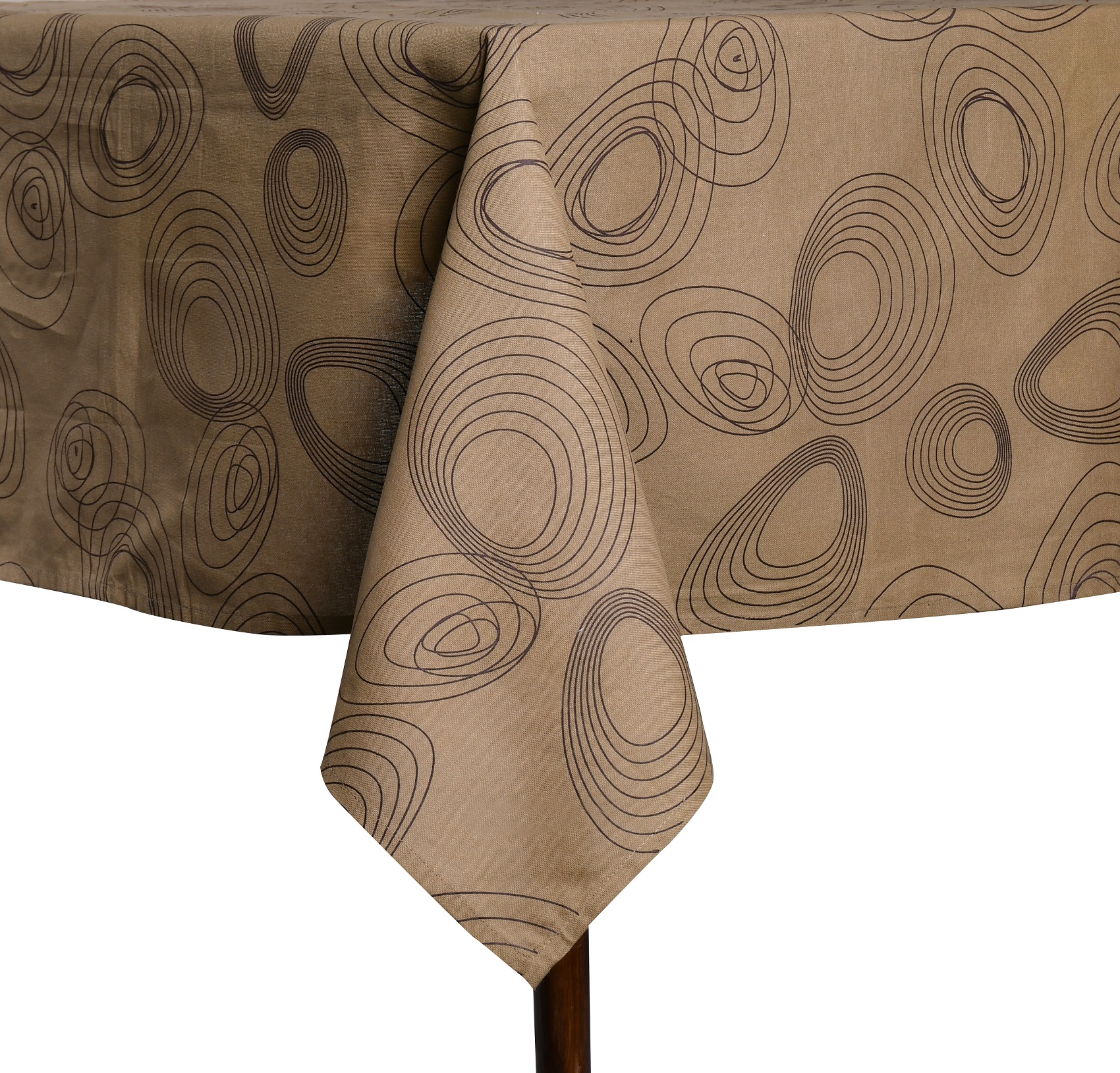 Print Table Cover – Abstract Tan Printed Woven Cotton