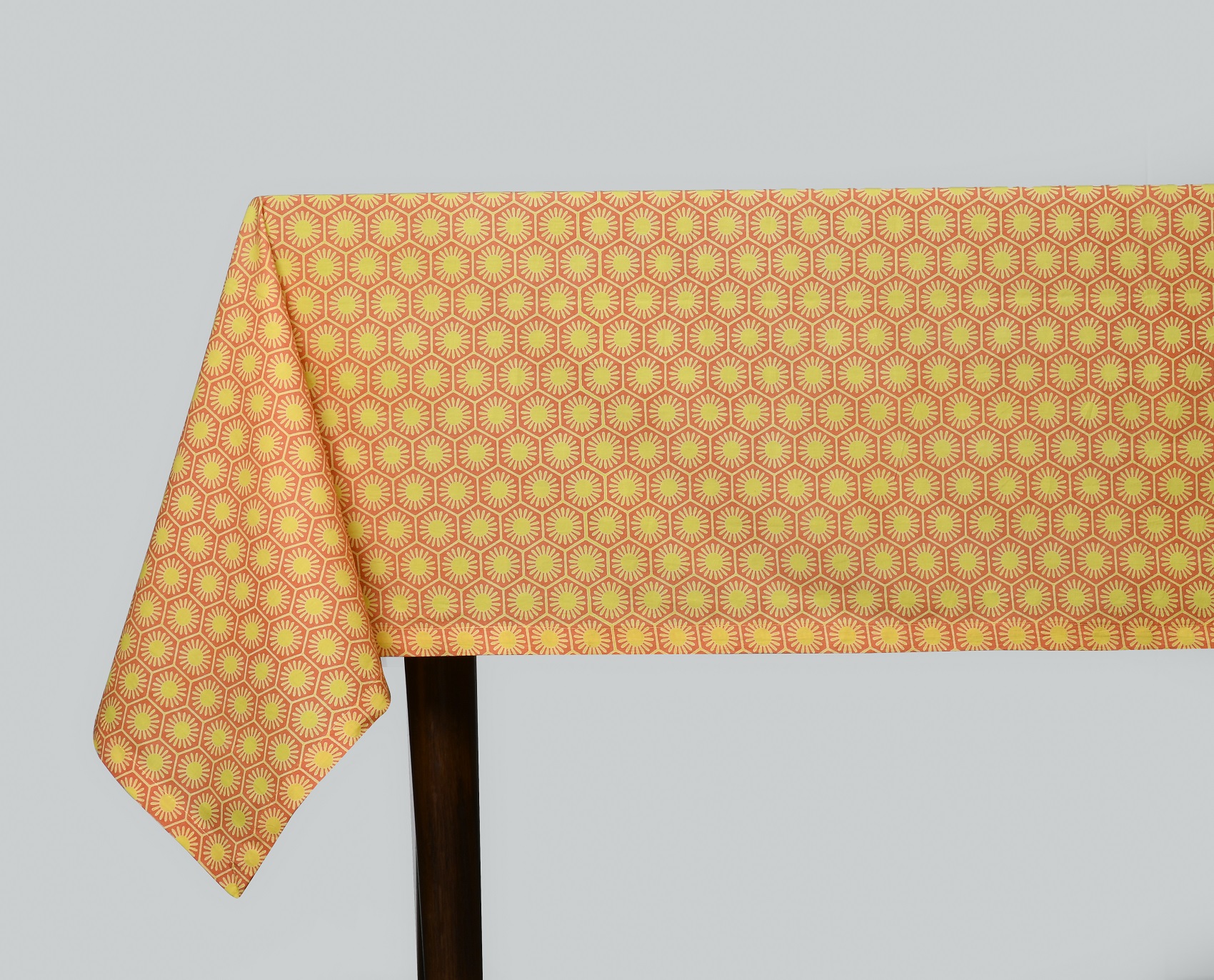 Print Table Cover  – Orange and Yelllow Geometric Printed Cotton