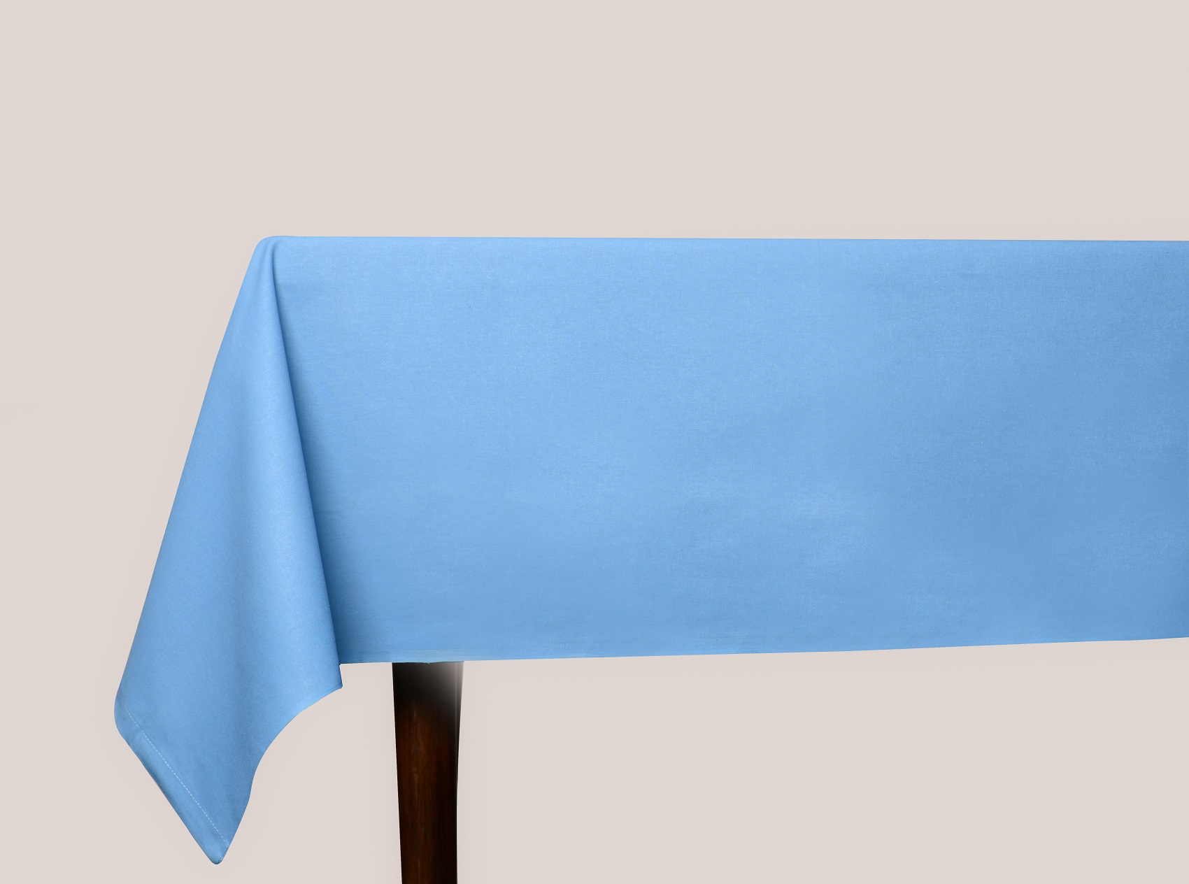 Woven Table Cover  – Blue Solid Woven Cotton