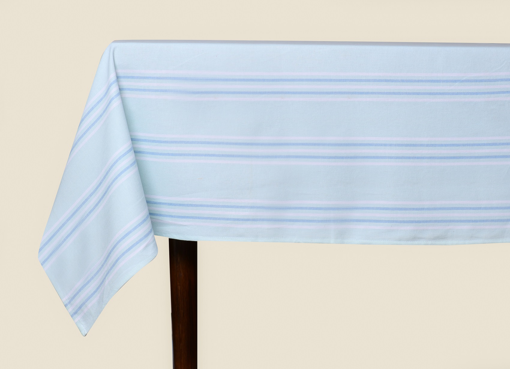 Stripe Table Cover  – Sky Blue Striped Woven Cotton