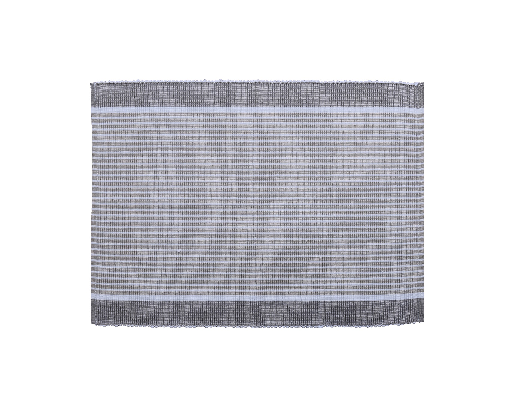 Table placemat – Grey Beige Striped Ribbed Cotton Placemats Set of 6