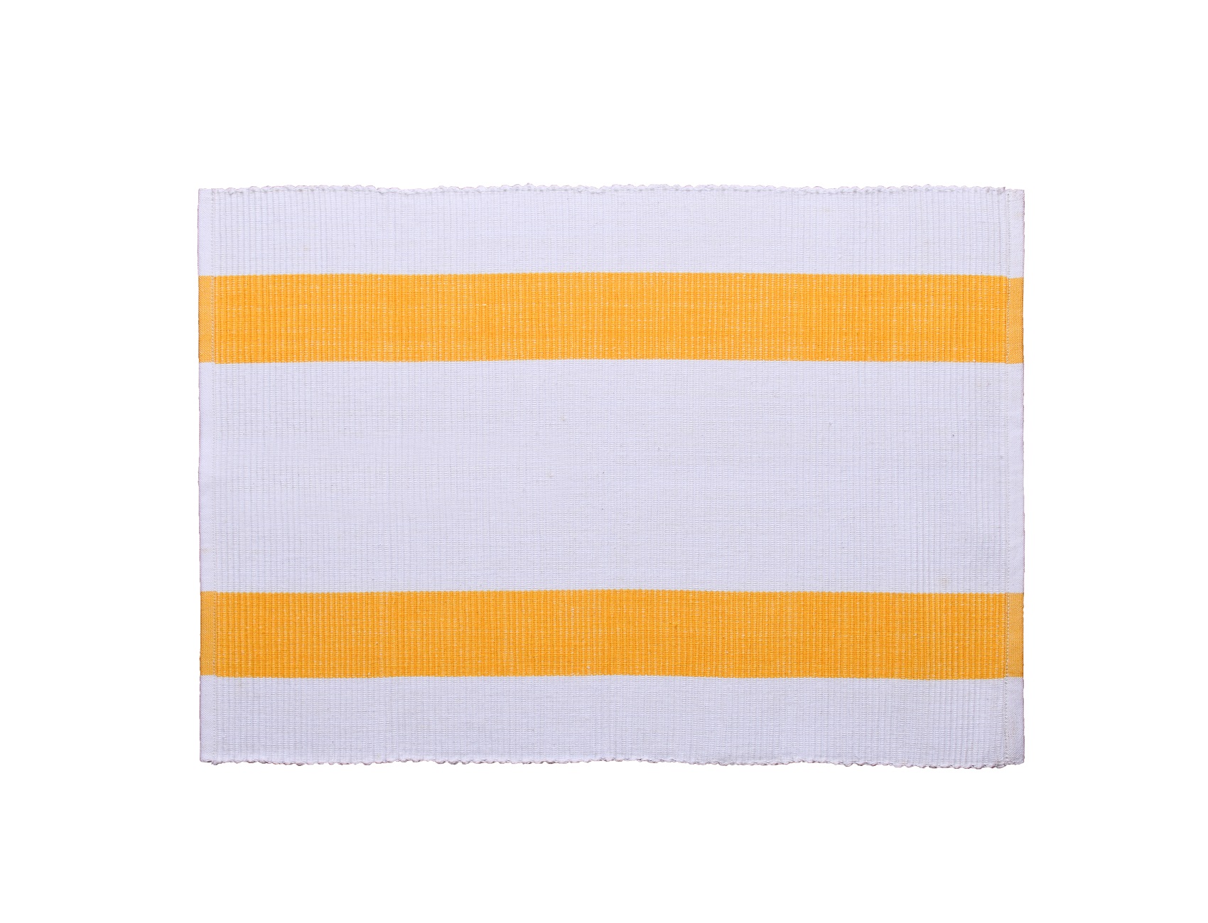 Table placemat – Yellow White Striped  Ribbed Cotton Placemats Set of 6