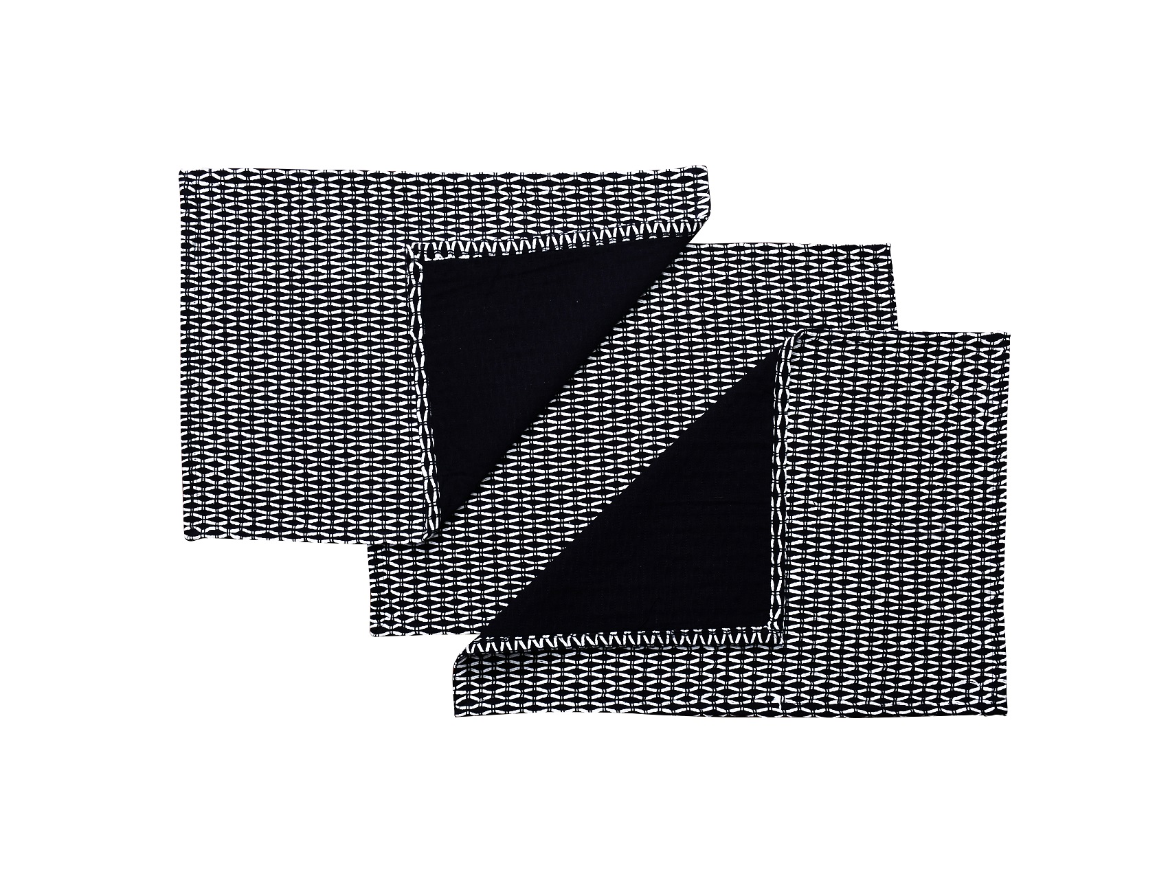 Table placemat – Handloom Black and White Woven Cotton Placemats Set of 6