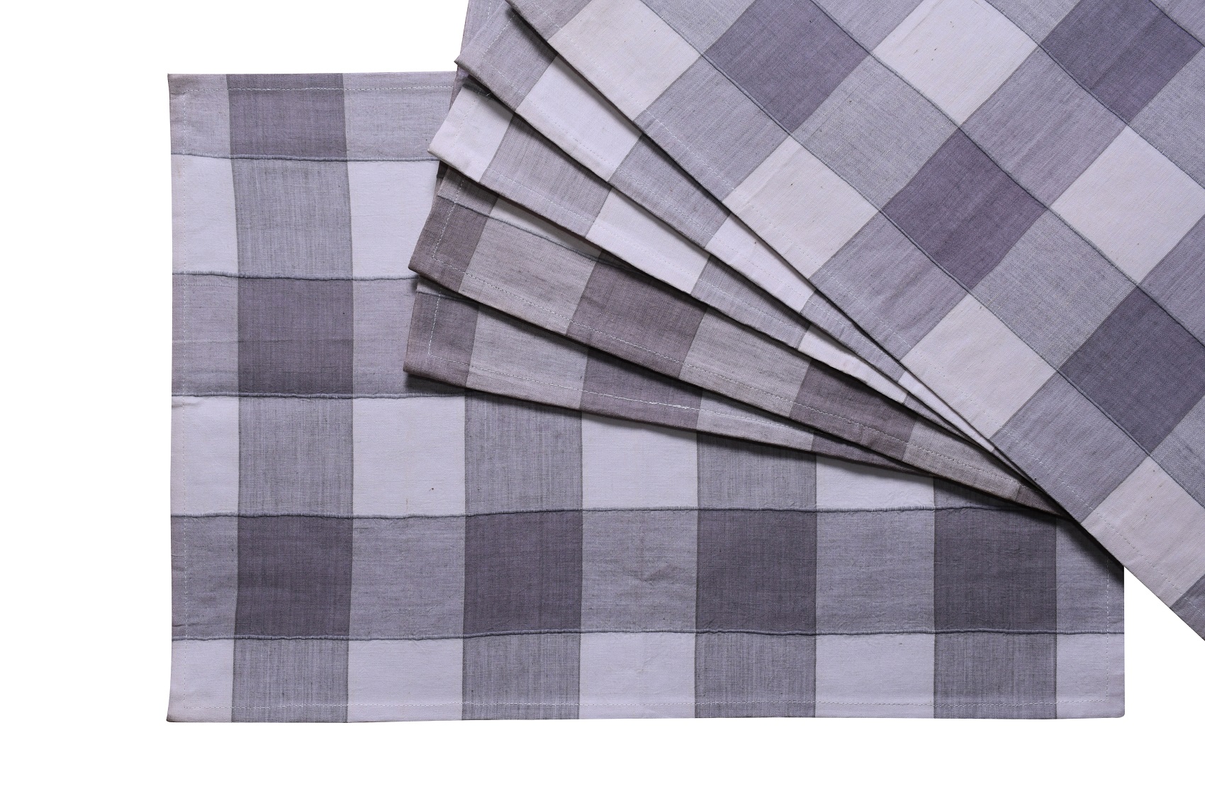 Table placemat – Grey White Checked Cotton Placemats Set of 6