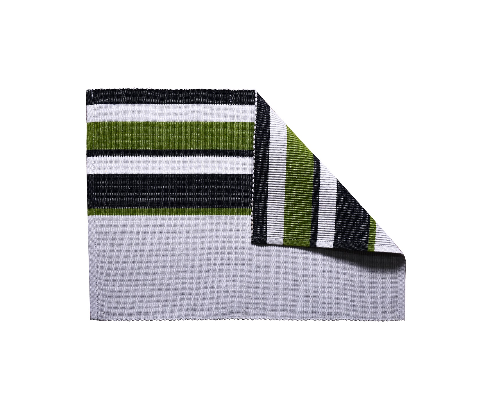 Table placemat – Grey Green Black Striped Ribbed Cotton Placemats Set of 6