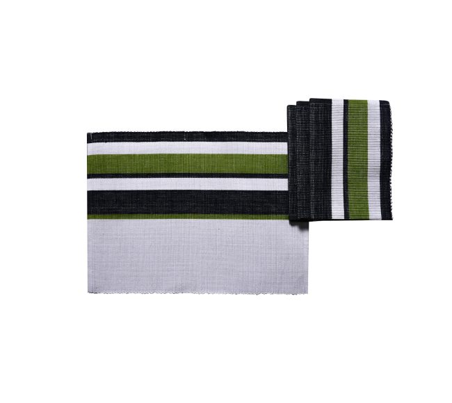 Table placemat - Grey Green Black Striped Ribbed Cotton Placemats Set of 6 - Image 3