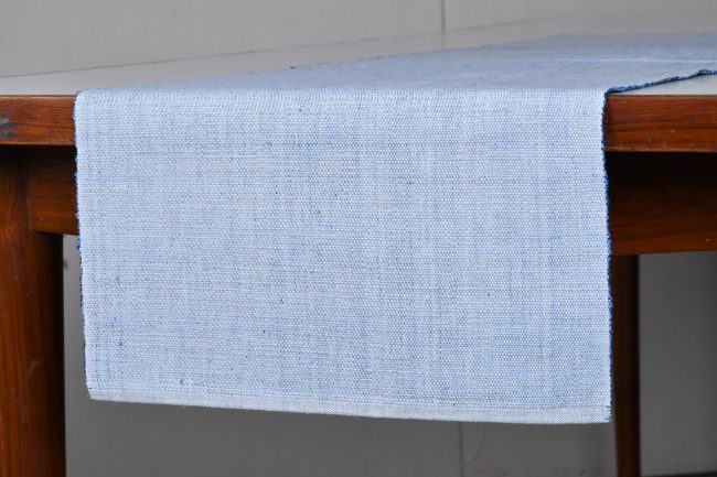 Table Runner - Grey-Blue Ribbed Cotton - Image 2