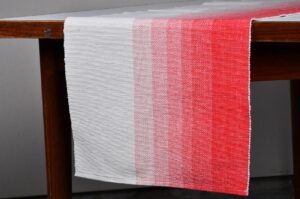 Table Runner – Red Ombre Ribbed Cotton