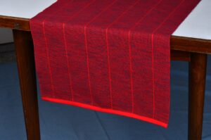 Table Runner – Maroon Red Ribbed Cotton